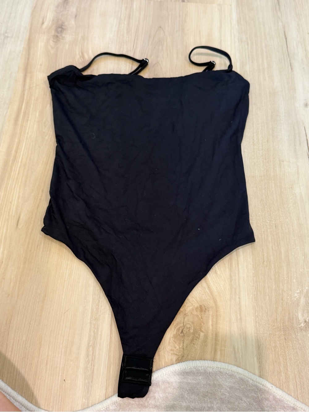 Classic Black Women's Tank Bodysuit with Adjustable Straps